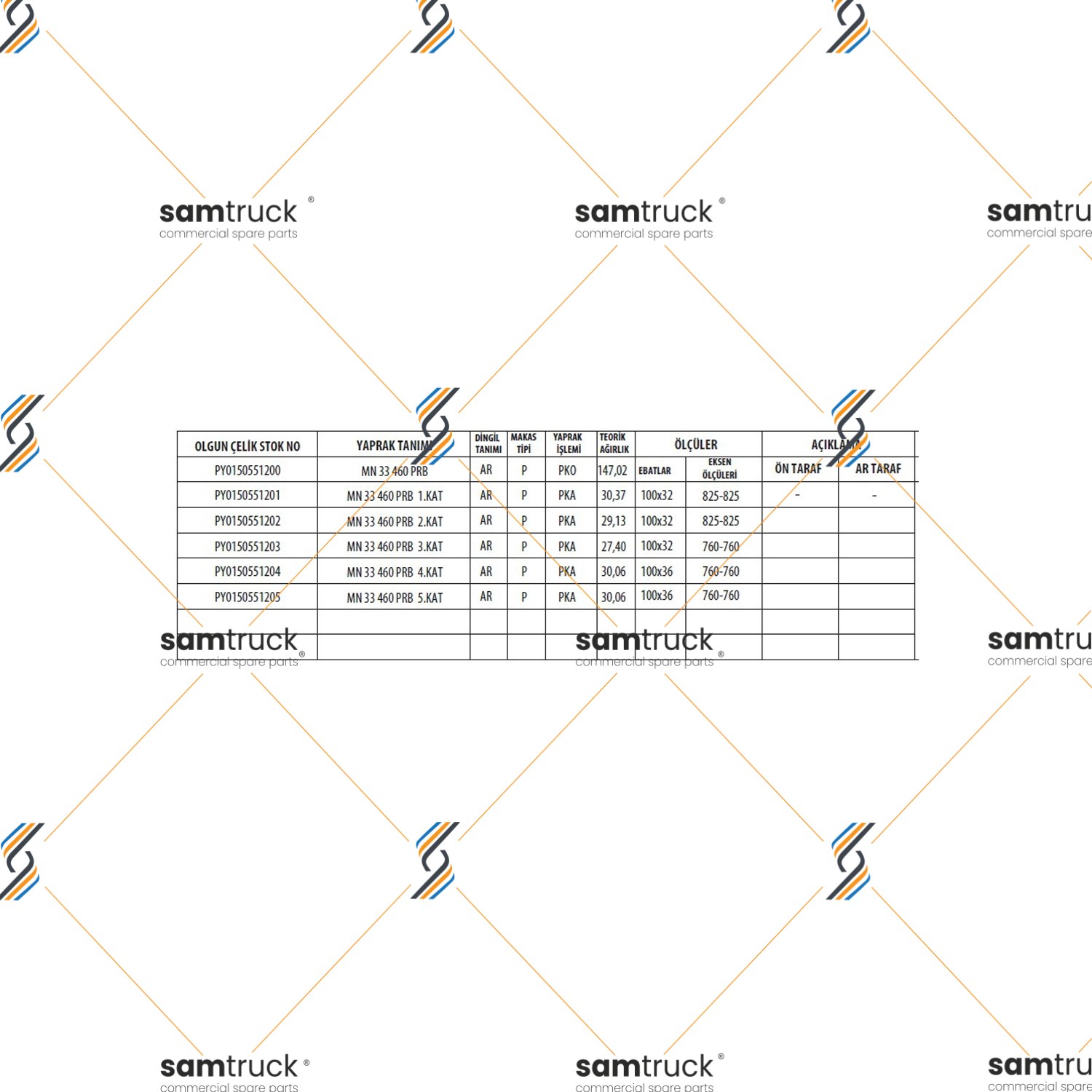 MAN 33.360 / 33.460 / 33.480 / 33.540 PARABOLİK ARKA KOMPLE MAKAS