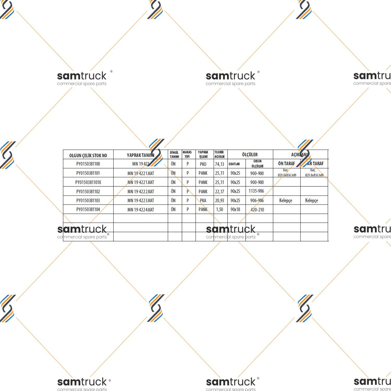 MAN 19.422 / 32.310 PARABOLİK ÖN KOMPLE MAKAS