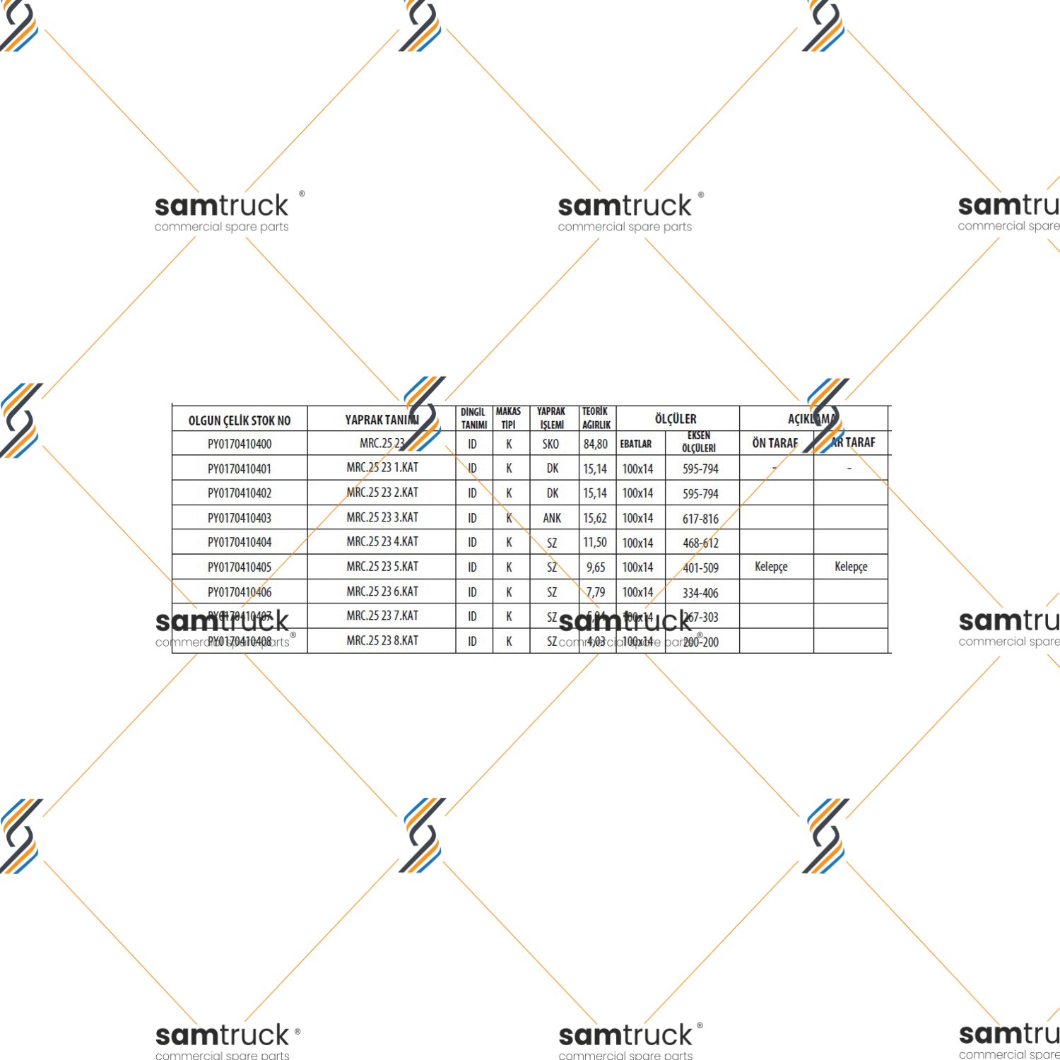 MERCEDES AXOR 2523 - 2528 DİNGİL KOMPLE MAKAS