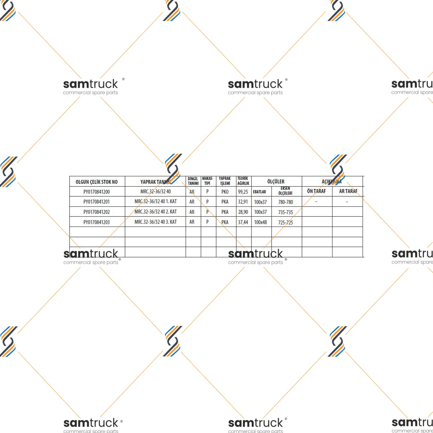 MERCEDES AXOR 3236 - 3240 PARABOLİK ARKA KOMPLE MAKAS