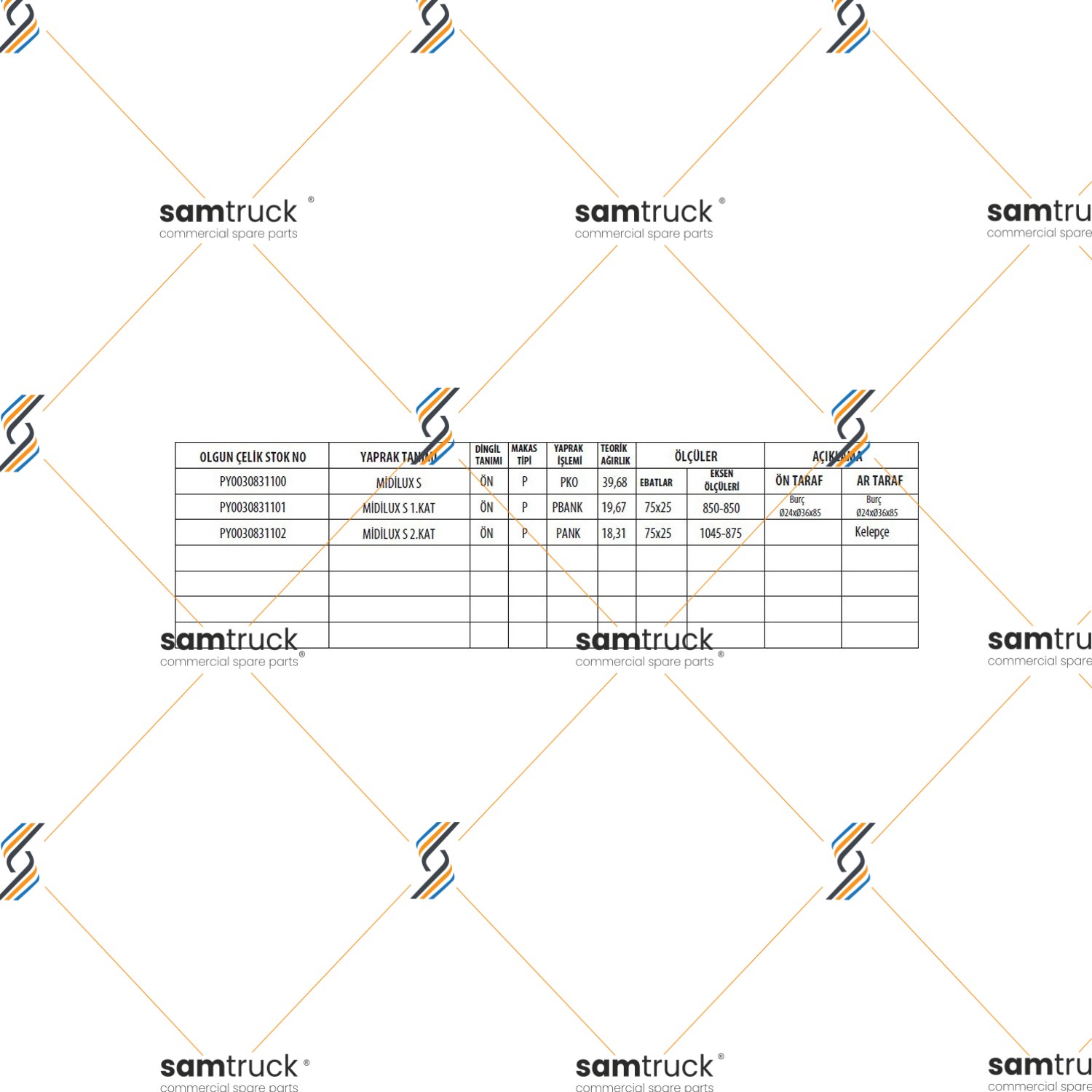 BMC MIDILUX S/C PARABOLİK ÖN KOMPLE MAKAS