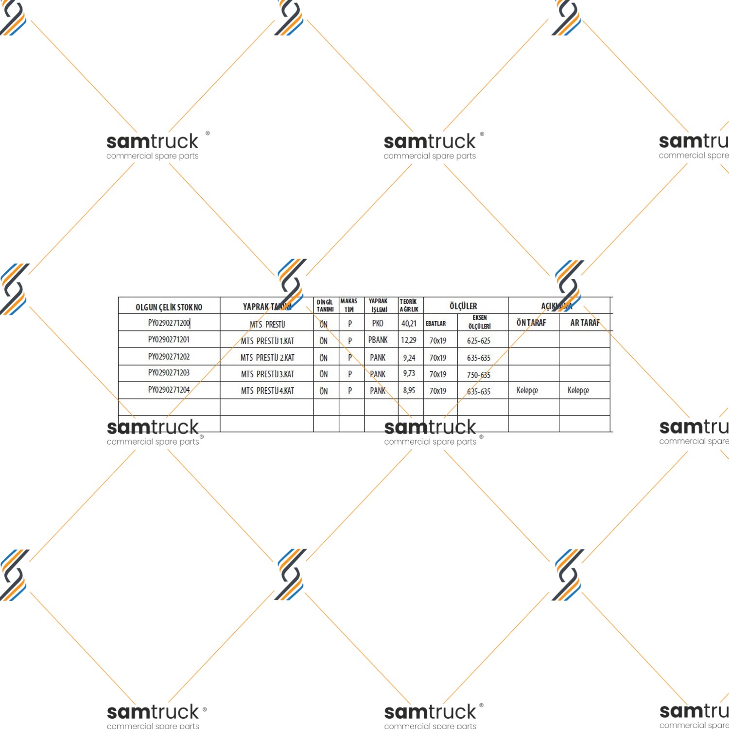 MITSUBISHI PRESTIGE PARABOLİK ARKA KOMPLE MAKAS